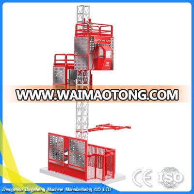 Double cage 2T construction electric winch hoist